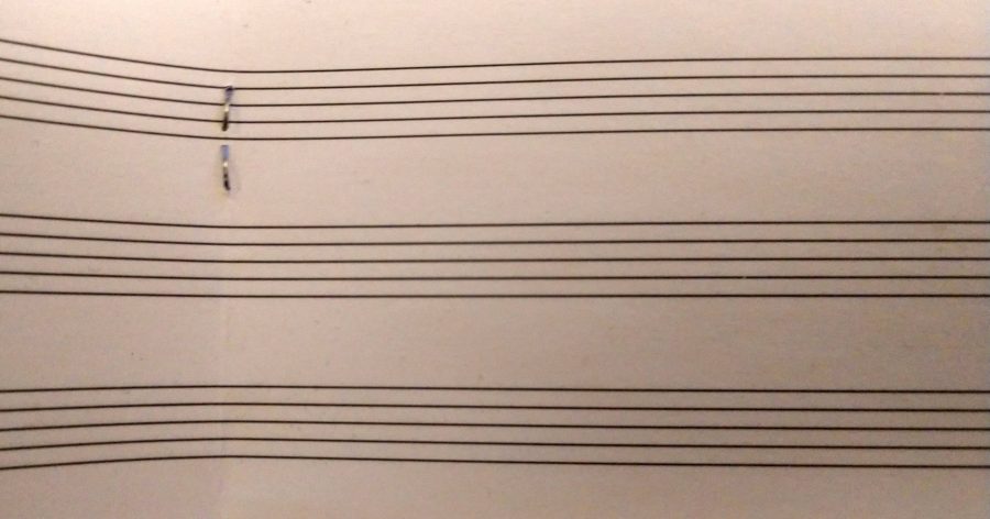 Empty Staff Paper with staple