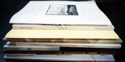 Pile of poetry books