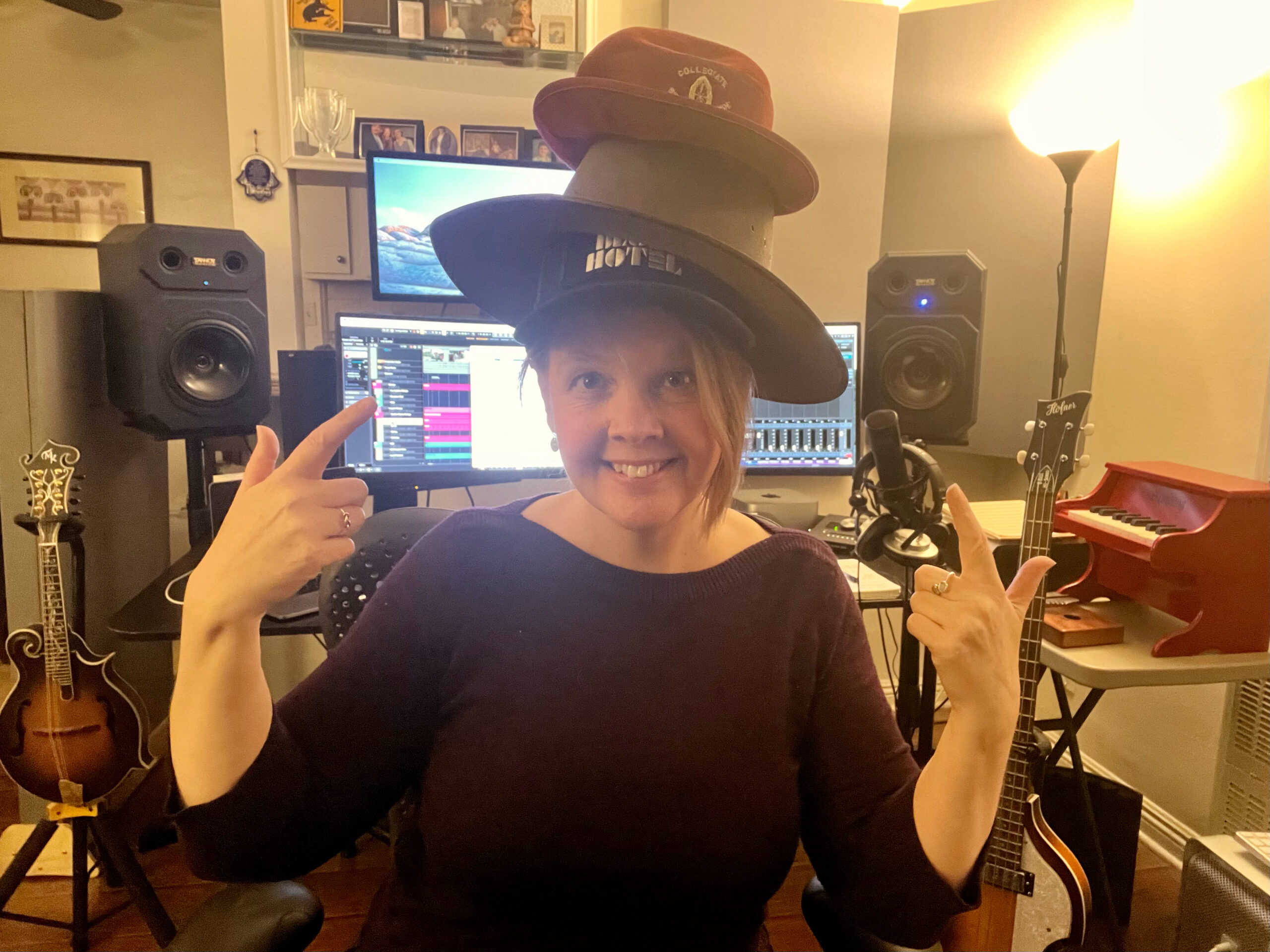 Catherine Joy wearing many hats.